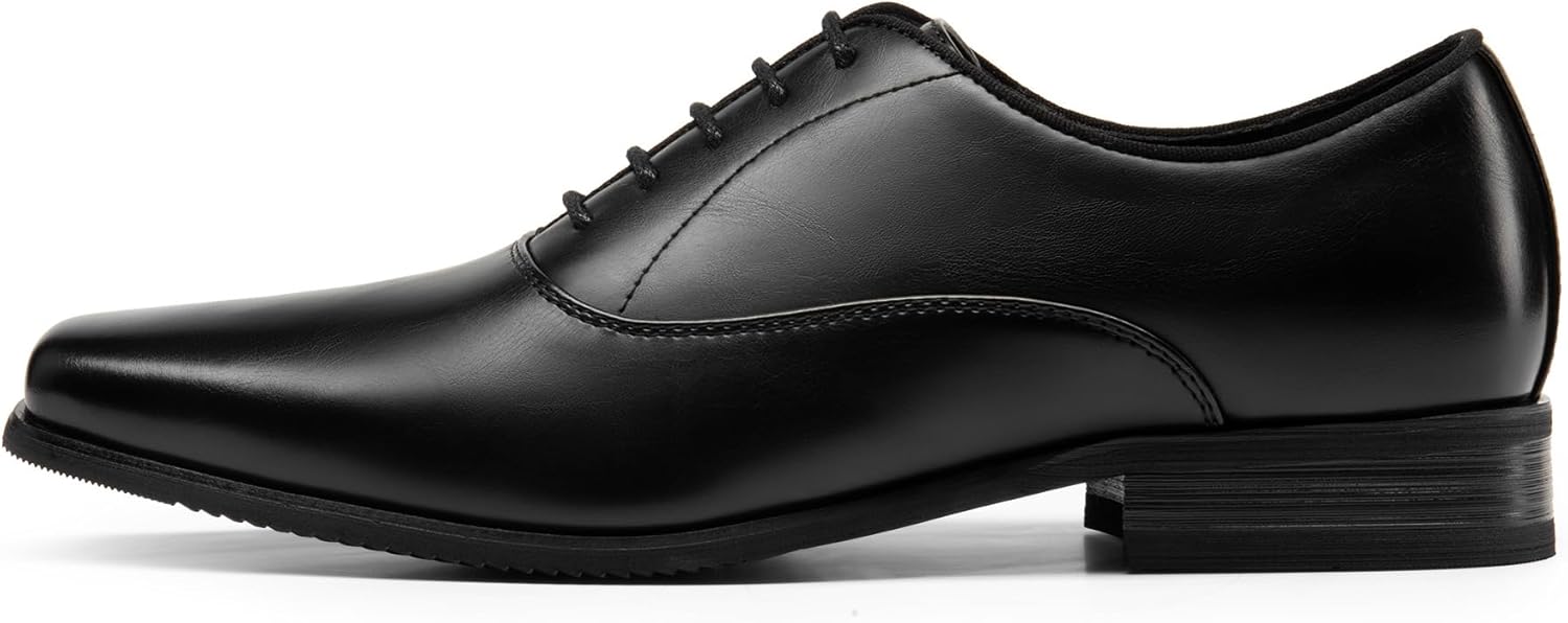 Mens Dress Shoes Bussiness Formal Oxfords Lace Up Soft Plain-Toe - Image 2