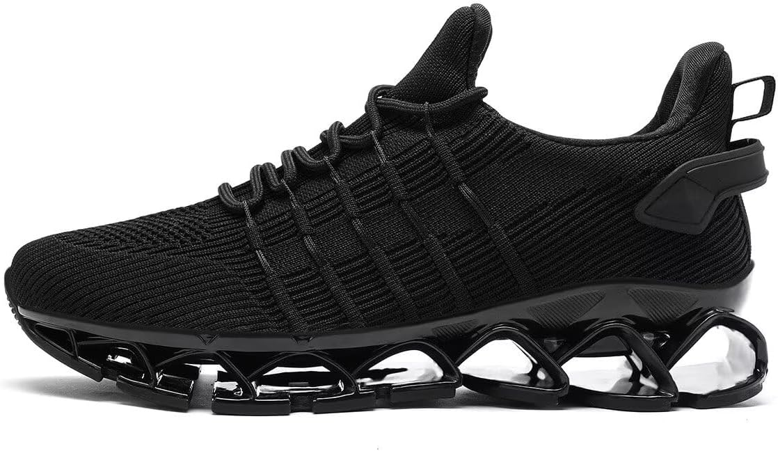 Mens Slip On Walking Shoes Blade Non Slip Tennis Running Shoes Lightweight Workout Breathable Mesh Fashion Sneakers - Image 2